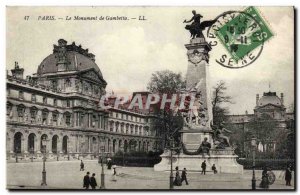 Old Postcard Paris Gambetta Monument