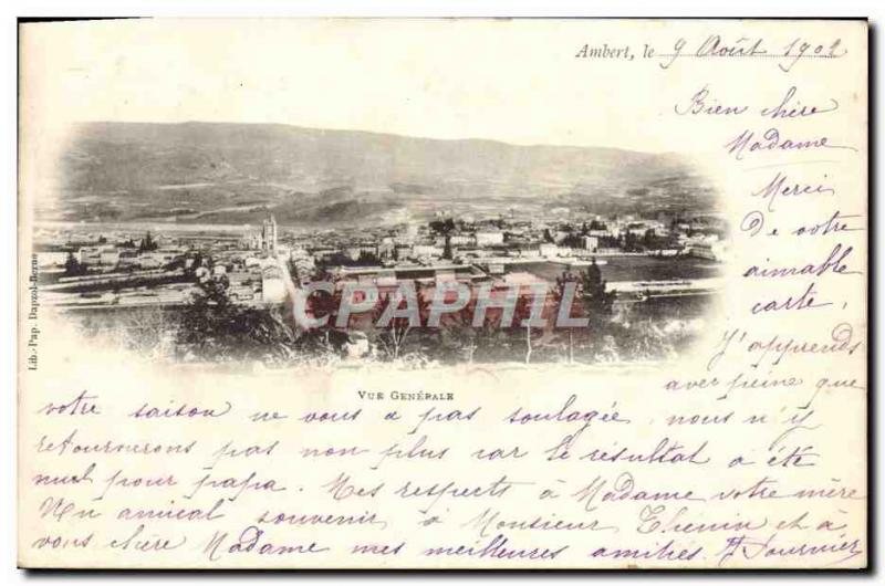 Old Postcard Ambert Generale View