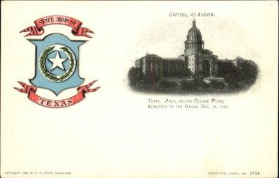 Austin TX Patriotic Capitol Kropp Educational Series c191...