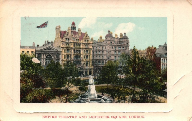 Vintage Postcard 1908 Empire Theatre And Leicester Square London England