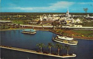 Walt Disney World ,The Magic Kingdom, Boats, Trains,Used.,WDW,Vintage Postcard