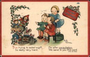 Ethel DeWees Children Christmas Tree Presents c1910 Nister Postcard