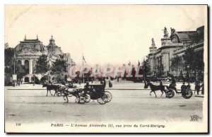 Postcard Old Paris Avenue Alezandre III view from the Carre Marigny