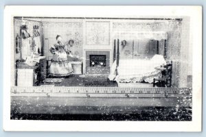 Cummington Massachusetts Postcard Miniature Early Stenciled Bedroom 1965 Vintage