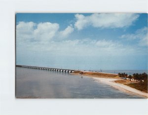 Postcard Long Key Bridge and Beach along the Florida Keys, Florida