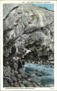 Rainier National Park Washington WA Ice Caves Nisqually Glacier Vintage PC