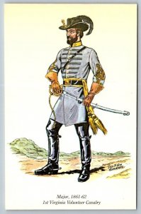 Civil War  Confederate  1st Virginia  Cavalry  Postcard