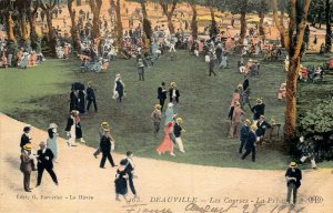 DEAUVILLE FRANCE~LES COURSES LA PELOUSE-LAWN RACES~TINTED PHOTO POSTCARD