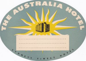 Australia Sydney Australia Hotel Vintage Luggage Label sk2256