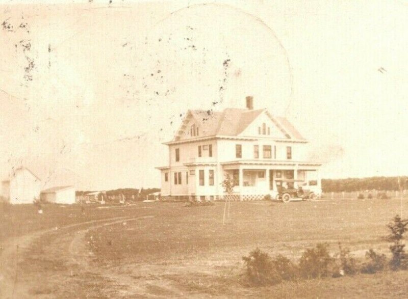 Vintage 1910's RPPC Postcard - Large House on the Prairie in Texas