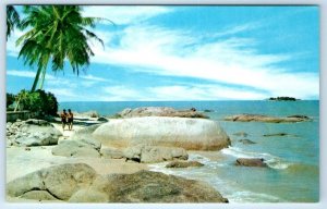 PENANG Beach Scene North Coast MALAYSIA Postcard