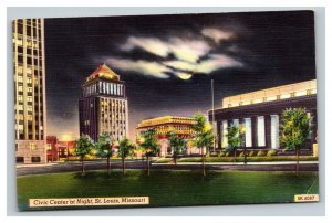 Vintage 1940's Postcard Civic Center Buildings & Park St. Louis Missouri