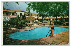 Kingman Arizona AZ Postcard Arcadia Lodge Motel Swimming Pool Cars c1950's