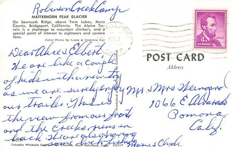 Matterhorn Peak Glacier Bridgeport CA