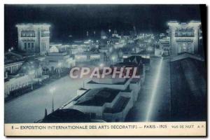 Old Postcard Paris Exposition Internationale des Arts Decoratifs 1925 Night view