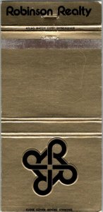 Vintage Matchbook Cover Robinson Realty Birmingham, Alabama MB175