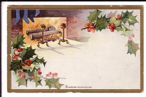 Fireplace, Stockings, Christmas, Used, Split Ring Cancel Nova Scotia 1922