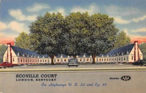 London Kentucky Scoville Court Linen Vintage Postcard AA29491