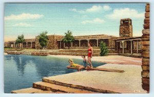 ROSWELL, NM~LEA LAKE SWIMMING POOL Bathing Beauties 1950s Chaves County Postcard