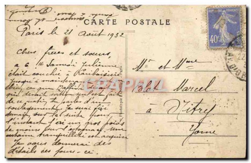 Old Postcard Paris Montsouris Park Lake