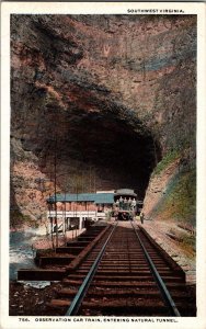 Postcard Observation Car Train, Entering Natural Tunnel, Southwest Virginia KJ5