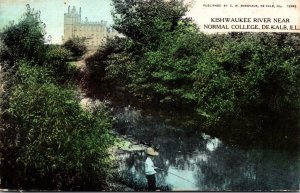 Illinois DeKalb Kishwaukee River Near Normal College Curteich