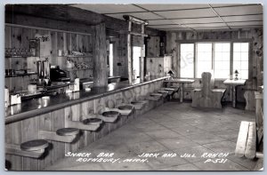 K45/ Rothbury Michigan RPPC Postcard c1940 Interior Jack Jill Ranch Snacks 329