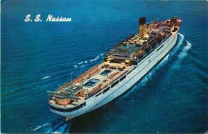 c1960 Luxury Cruise Ship S.S. Nassau Aerial View Vintage Postcard