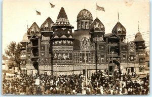 Mitchell, South Dakota Corn Palace Crowd Bowery Dance RPPC Real Photo Postcard 