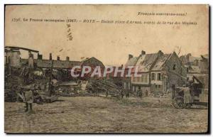 Old Postcard Roye Ruins Square D & # 39Armes entrance to the Rue des Minimes ...