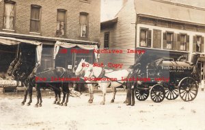 NY, Lowville, New York, RPPC, Peoples Oil & Fuel Company Horse Drawn Tank