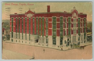 Topeka Kansas~Hotel Throop~1910 Postcard