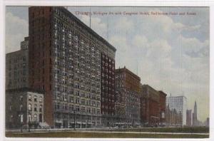 Michigan Avenue Street Front Chicago Illinois 1909 postcard