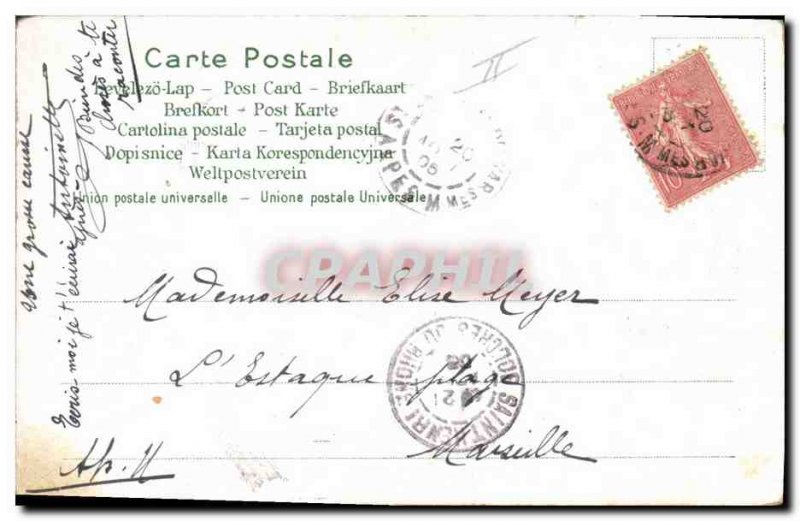 Old Postcard Fantasy new secret stamp Sower