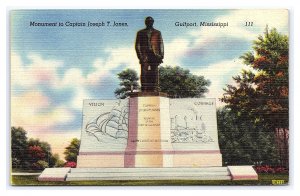 Monument To Captain Joseph T. Jones Gulfport Mississippi Postcard