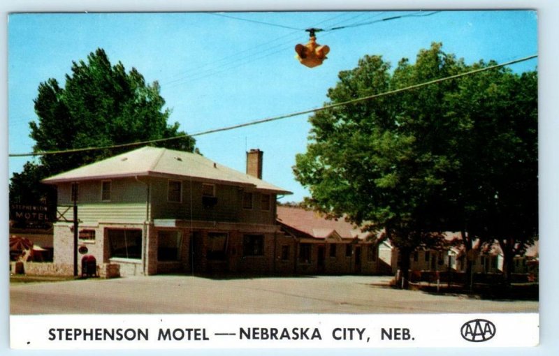 NEBRASKA CITY, NE ~ Roadside STEPHENSON MOTEL c1950s Otoe County  Postcard