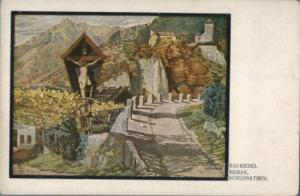 Bauriedel Meran Schloss Tirol old artist postcard