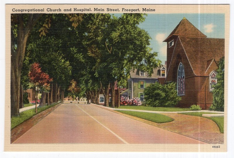 Freeport, Maine, Congregational Church and Hospital, Main Street