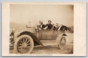 RPPC Family Automobile Men with Fat Ladies Looking Like Circus Act Postcard I23