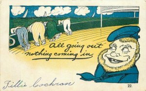 Artist impression C-1910 Steamship Seasick Comic Humor Postcard 21-5702