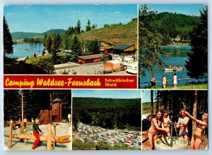 Germany Postcard Camping Waldsee-Farnsbach Swabian Forest c1950's Vintage