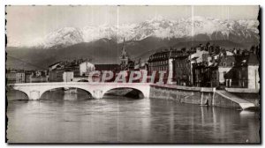 Old Postcard The Beautiful French Alps Crenoble Marius Bridge