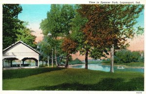 Vintage Postcard 1941 View In Spencer Park Logansport Indiana IND