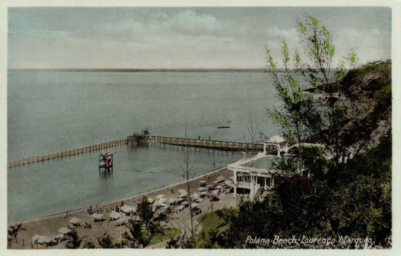 mozambique, LOURENÇO MARQUES, Polona Beach (1930s) Postcard