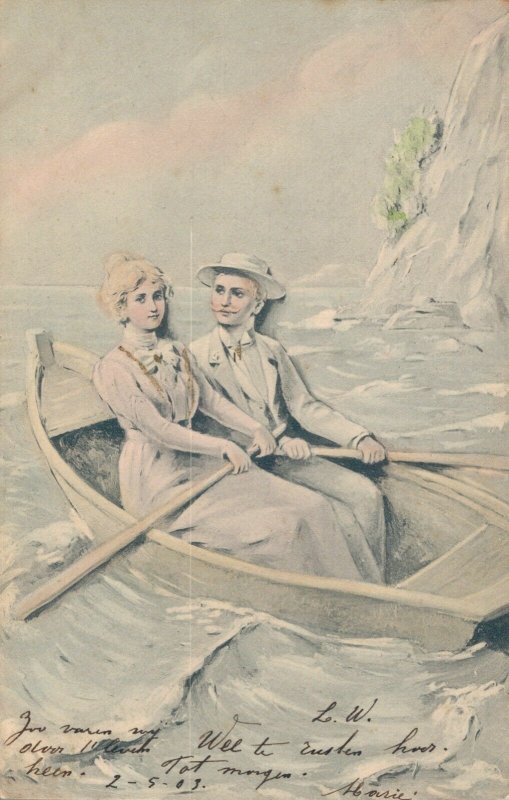 Romantic Couple Sailing and Rowing 03.70