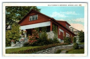 WINONA LAKE, IN Indiana~ BILLY SUNDAY'S Residence 1927 Kosciusco County Postcard