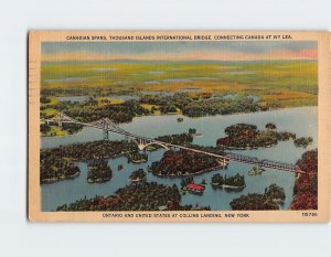 Postcard Canadian Spans, Thousand Islands International Bridge, Canada