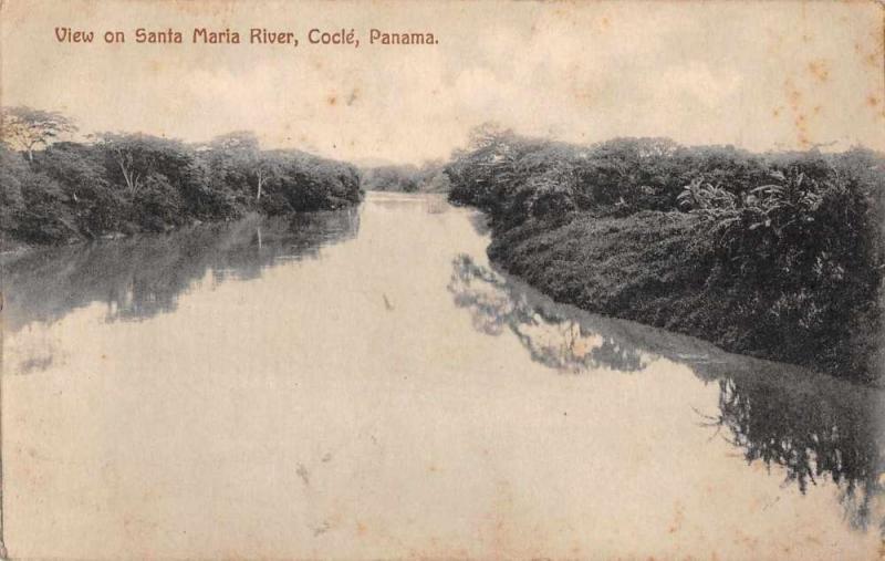 Cocle Panama View on Santa Maria River Antique Postcard J67817