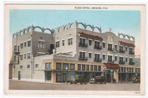 Plaza Hotel Cars Arcadia Florida 1920s postcard