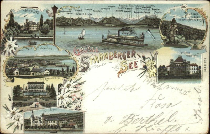 Grusse vom Starnberger See Starnberg Germany 1898 Used Postcard